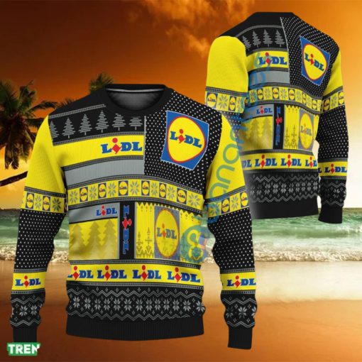 Lidl Logo Design Ugly Christmas Sweater Holidays Gift