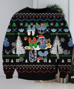 Light Lilo and Stitch Christmas Cider Knitted 3D Sweater For Thanksgiving