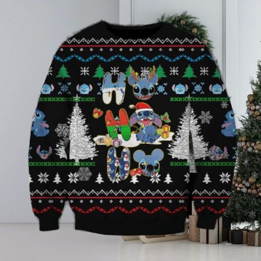 Light Lilo and Stitch Christmas Cider Knitted 3D Sweater For Thanksgiving