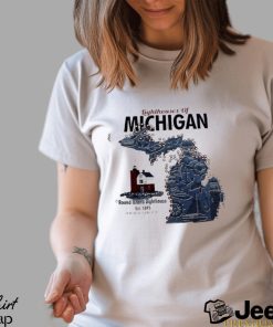 Lighthouses of Michigan Round Island Lighthouse retro shirt