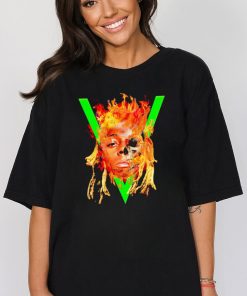 Lil Wayne face flames shirt