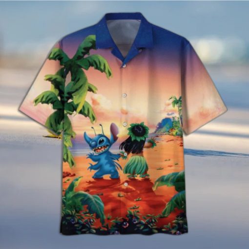 Lilo And Stitch Dancing On The Beach Hawaiian Shirt