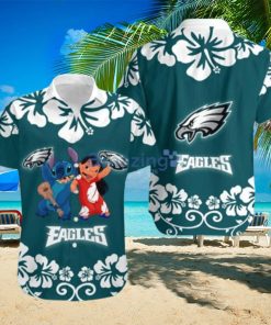 Lilo And Stitch NFL Philadelphia Eagles Hawaiian Shirt Summer Beach Gift