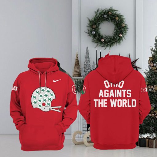 Limited Edition Ohio State Throwback Helmet Red Nike Logo Design 3D Hoodie