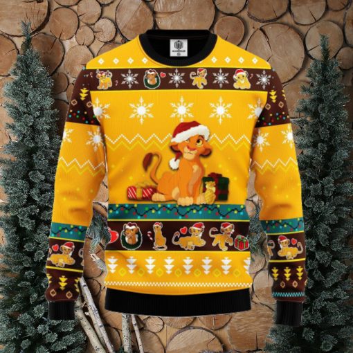 Lion King Simba Ugly Christmas Sweater Yellow Ideas For Men Women