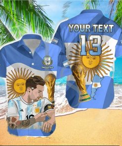 Lionel Messi Argentina Champions Personalized Hawaiian Shirt