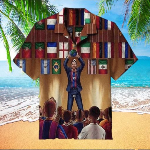 Lionel Messi The Goat Hawaiian Shirt Summer Beach Gift