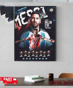 Lionel Messi Wins His 8th Ballon d’Or 2023 Congratulations Poster Canvas