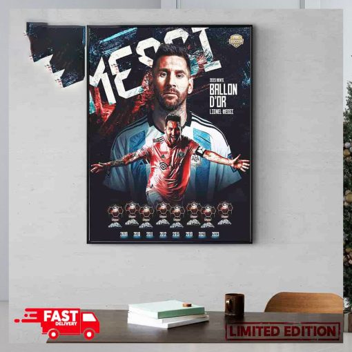 Lionel Messi Wins His 8th Ballon d’Or 2023 Congratulations Poster Canvas