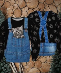 Little Cat In The Pocket Overall 3D Full Print Ugly Sweater Christmas Gift Sweater