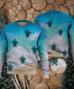 Little Turtles Back To Ocean 3D Full Print Ugly Sweater Christmas Gift Sweater