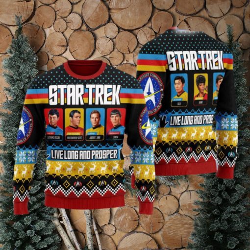 Live Long And Prosper Character Squares Christmas Sweater