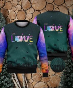 Live Love Camping Galaxy Full Print 3D Ugly Sweater Christmas Gift Sweater