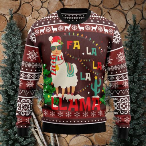 Llama Falalala Ugly Christmas Sweater Thankgiving Gift Men Women