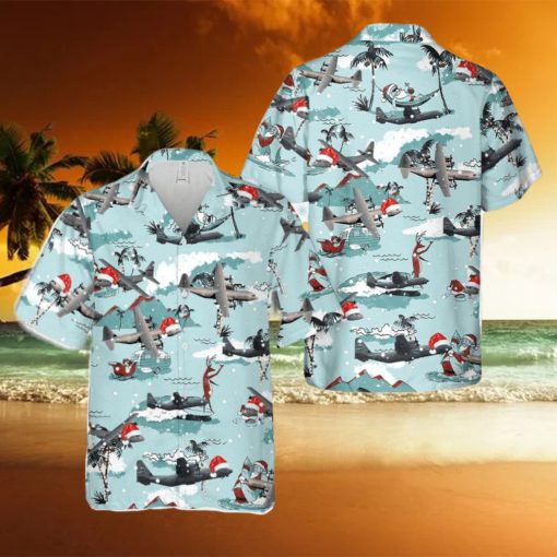 Lockheed Martin C 130J Super Hercules Christmas Hawaiian Shirt