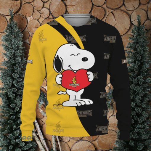 London Lightning Snoopy Cute Heart American Sports Team Ugly Xmas Sweater