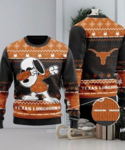 Longhorns Snoopy Dabbing Knitted Ugly Christmas Sweater