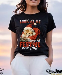 Look At Me Being All Festive Stuff Cute Christmas Cat Classic T Shirt