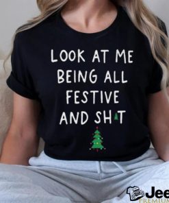 Look at me being all Festive and shit tree christmas T shirt