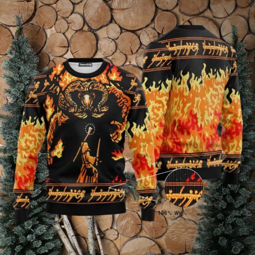 Lord of the Rings You Shall Not Pass Ugly Sweater for Adults