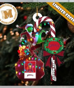 Los Angeles Angels MLB Grinch Candy Cane Personalized Xmas Gifts Christmas Tree Decorations Ornament_48336123 1