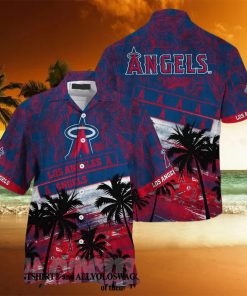 Los Angeles Angels MLB Palm Tree Pattern Full Print Hawaiian Shirt