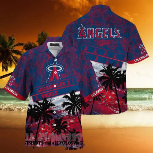 Los Angeles Angels MLB Palm Tree Pattern Full Print Hawaiian Shirt