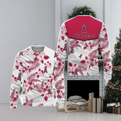 Los Angeles Angels Tropical Patterns Ugly Xmas Sweater