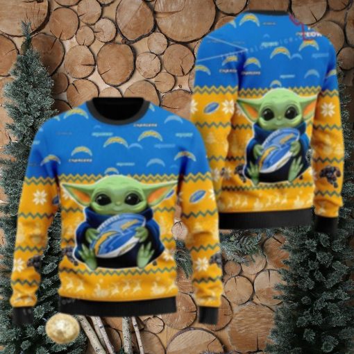 Los Angeles Charger Baby Yoda Ugly Christmas Sweater