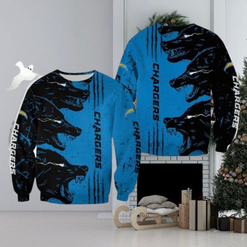 Los Angeles Chargers Halloween Wolf Jingle Ugly Sweater For Men And Women Gift Christmas