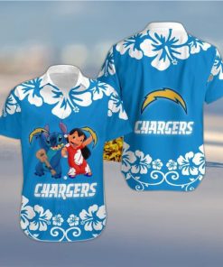 Los Angeles Chargers Lilo And Stitch Hawaiian Shirt Holiday Gift For Christmas