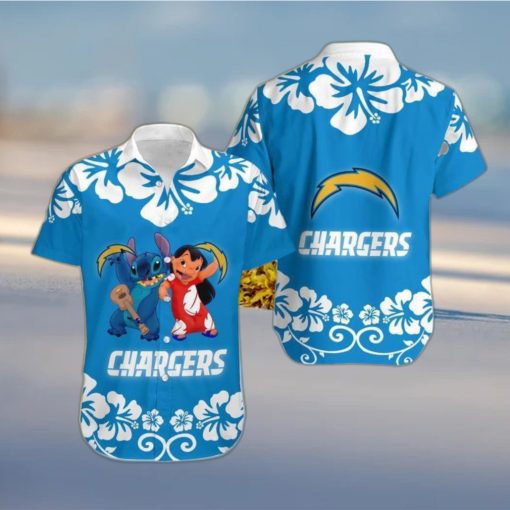 Los Angeles Chargers Lilo And Stitch Hawaiian Shirt Holiday Gift For Christmas