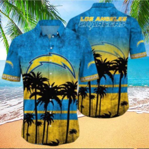 Los Angeles Chargers Logo Coconut Tropical Hawaiian Shirt Beach Gift For Fans