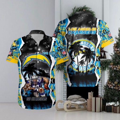 Los Angeles Chargers NFL Hawaiian Shirt Custom Name 3D All Over Printed Hawaii Shirt