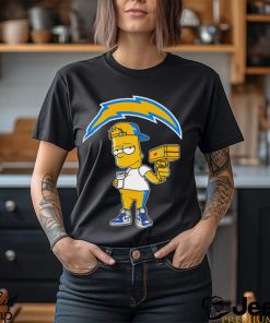 Los Angeles Chargers NFL X Bart Simpson cartoon shirt