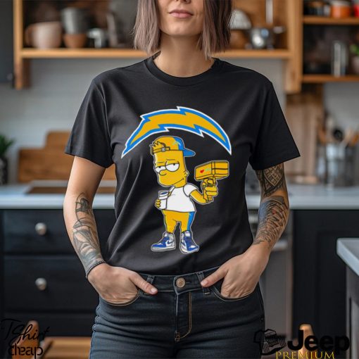 Los Angeles Chargers NFL X Bart Simpson cartoon shirt