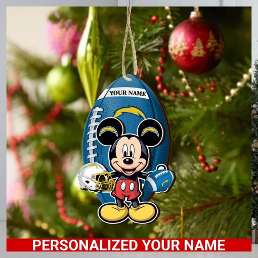 Los Angeles Chargers Personalized Your Name Mickey Mouse And NFL Team Ornament SP161023177ID03