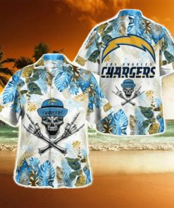 Los Angeles Chargers Skull Tropical Hawaiian Shirt