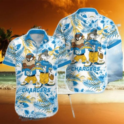 Los Angeles Chargers Taz And bugs NFL Teams Hawaiian Shirt Gift For Men And Women