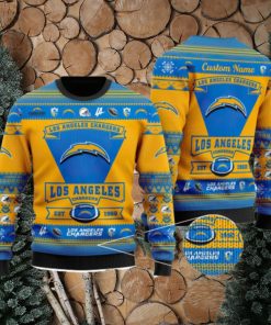 Los Angeles Chargers Team Custom Name Ugly Christmas Sweater For Men And Women Sport Gift