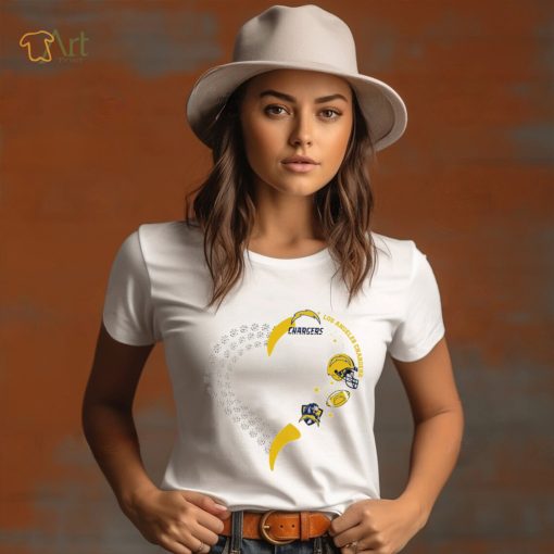 Los Angeles Chargers football heart helmet logo gift shirt