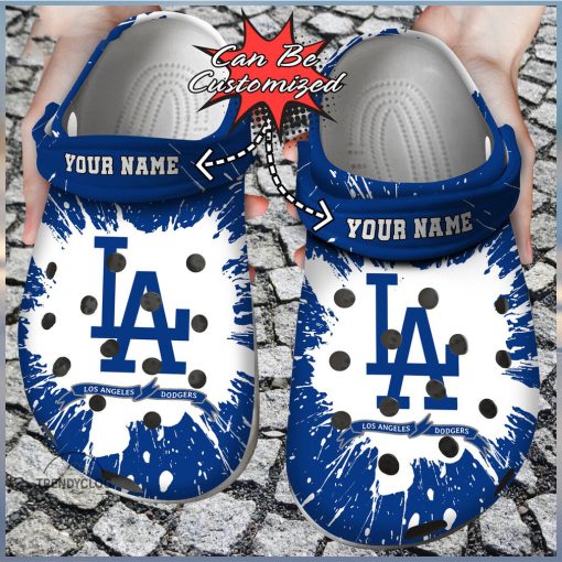 Los Angeles Dodgers Baseball Team Customized Name Comfort Crocs Clogs Shoes