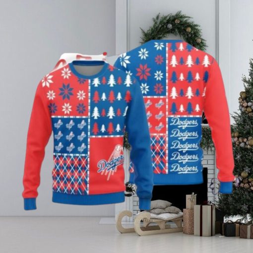 Los Angeles Dodgers Christmas Pine Trees Sweater