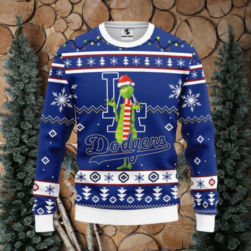 Los Angeles Dodgers Funny Grinch Christmas Ugly Sweater