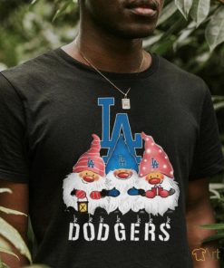 Los Angeles Dodgers Gnomies Christmas Funny Black T Shirt