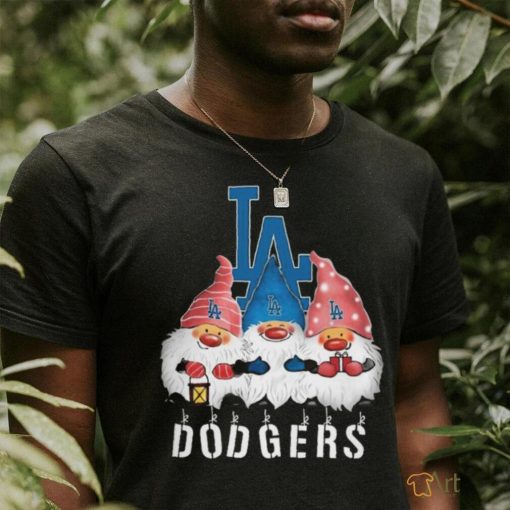 Los Angeles Dodgers Gnomies Christmas Funny Black T Shirt