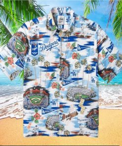 Los Angeles Dodgers Logo Hawaiian Shirt Cheap Men Dodgers Baseball Apparel Dodgers Stadium Pattern