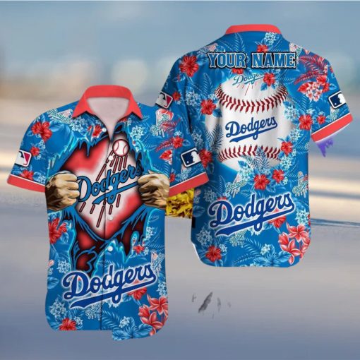 Los Angeles Dodgers MLB Custom Name Aloha 3D Hawaiian Shirt Summer Gift