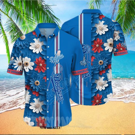 Los Angeles Dodgers MLB Floral Classic All Over Print Hawaiian Shirt