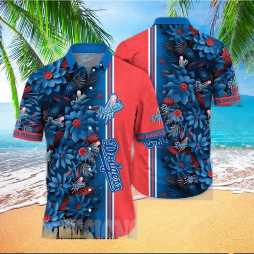 Los Angeles Dodgers MLB Flower 3D Full Print Hawaiian Shirt